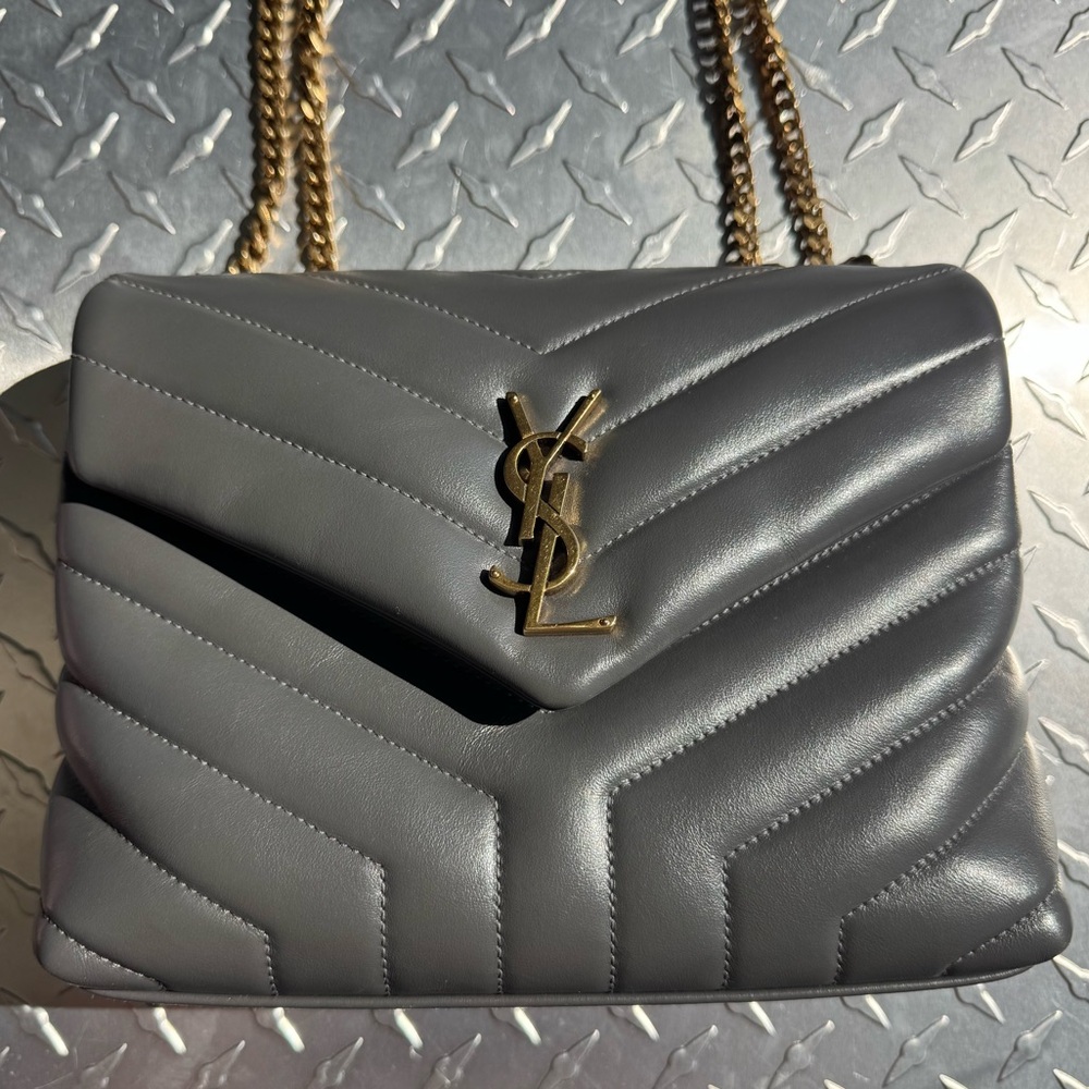 Saint Laurent LouLou Chain Bag Small in Grey GHW - Picture 1 of 10